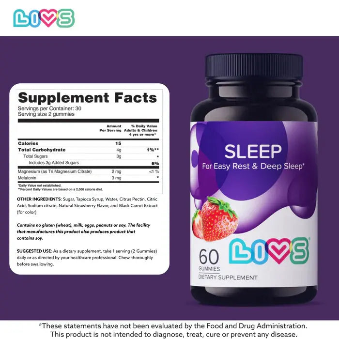 Livs Sleep (Melatonin & Magnesium) Strawberry 60 Gummies My Store