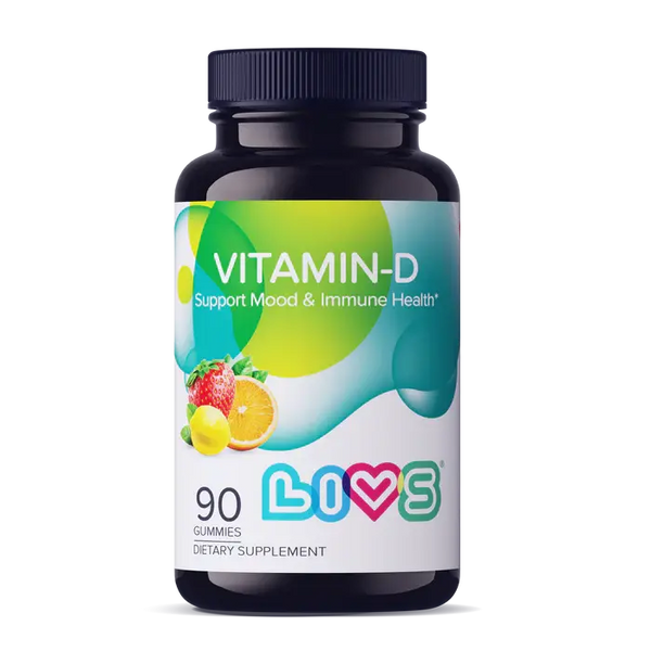 Livs Vitamin-D (2000IU) Orange, Lemon&Straw Flavor 90 Gummies My Store